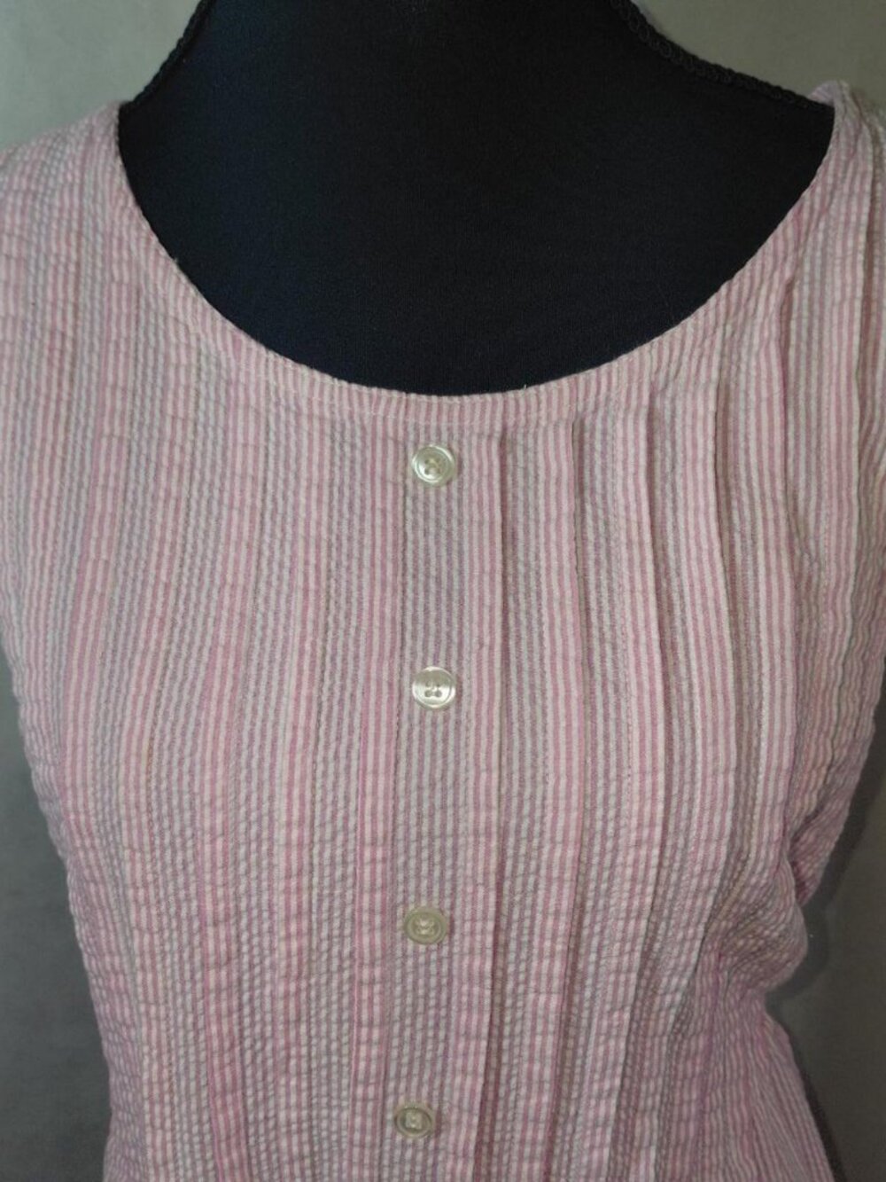 Seersucker Midi A-Line Dress